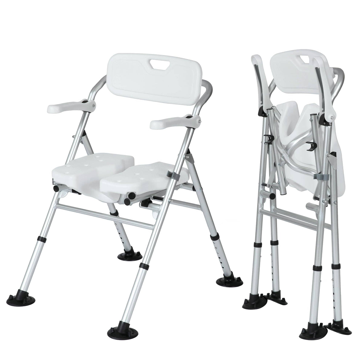 ELENKER Shower Chair with Cutout Seat, Medical Shower Seat Bath