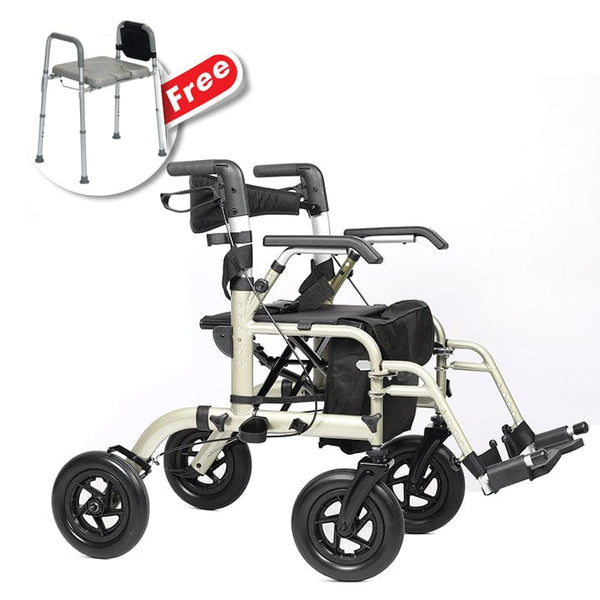 Elenker® HFK-9213-5 All-Terrain 2 in 1 Rollator Walker 10” Champagne