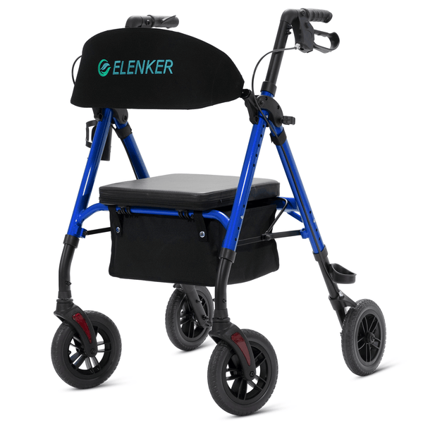 ELENKER®  KLD-9218-10 All-Terrain Rollator Walker 10” Blue