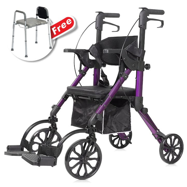 KLD-9269  ELENKER®  2 in 1 Rollator Walker Purple