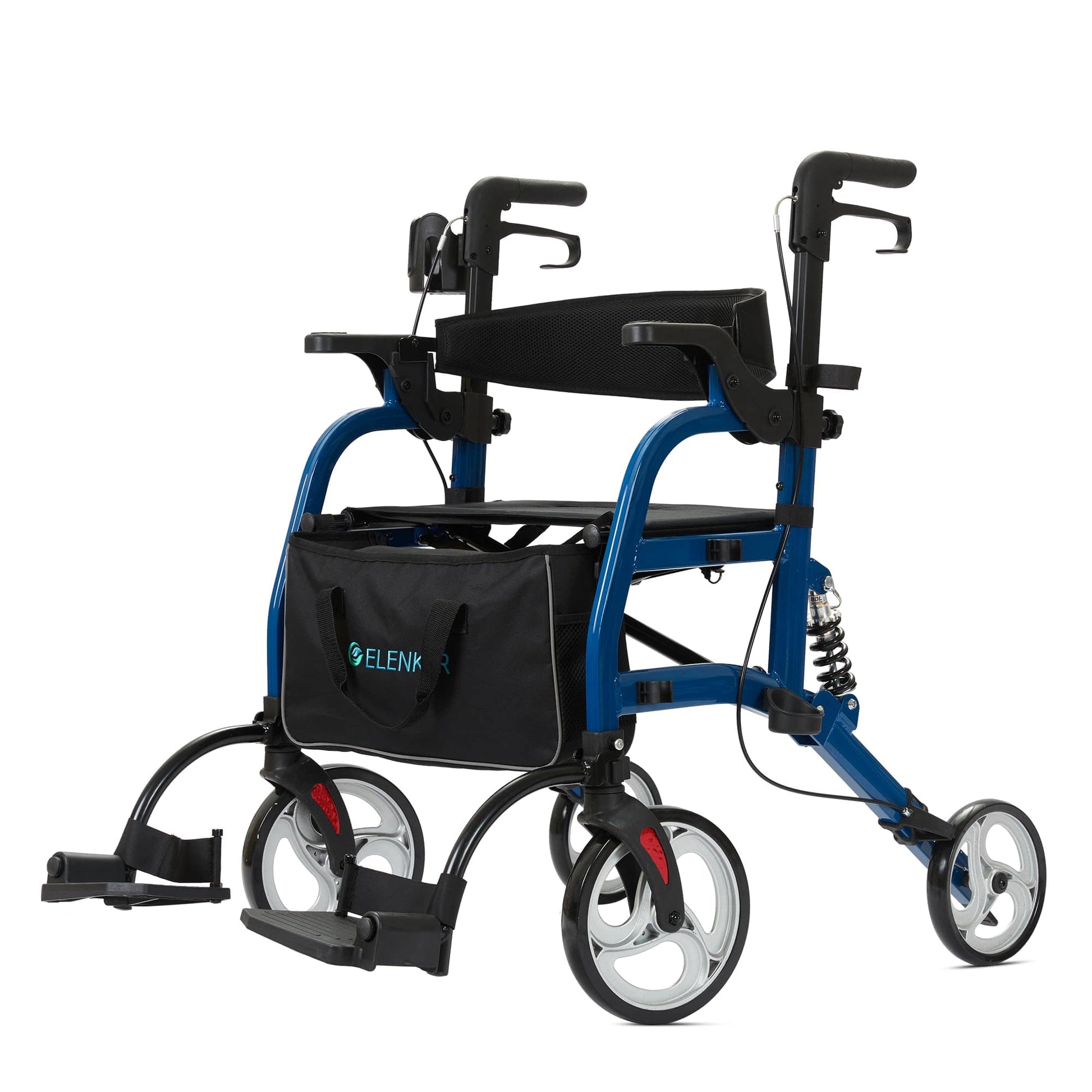 HFK-9294  ELENKER® 2 in 1 Rollator Walker Blue