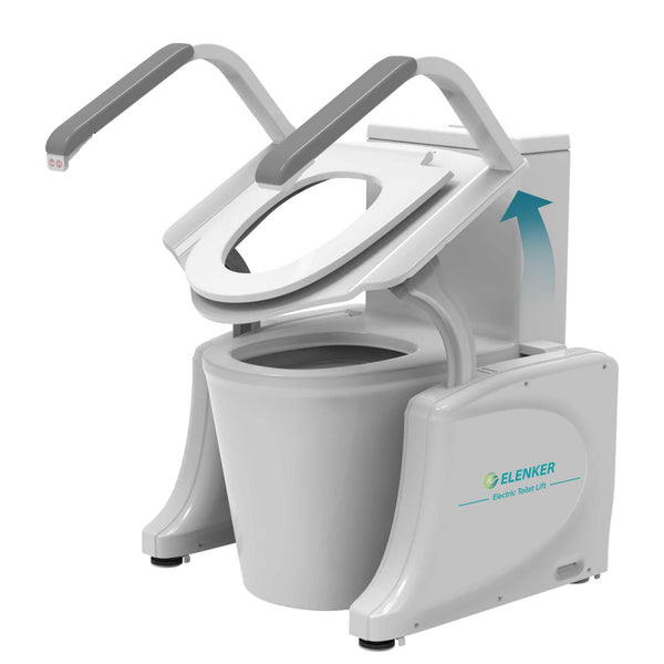 JC-JC35LT1 Electric Toilet Seat Riser, Powered Raised Toilet Seat with Handles for The Elderly and Disabled, Quiet Elevated Toilet Seat Lift in Bathroom, Capacity Weight 350lbs