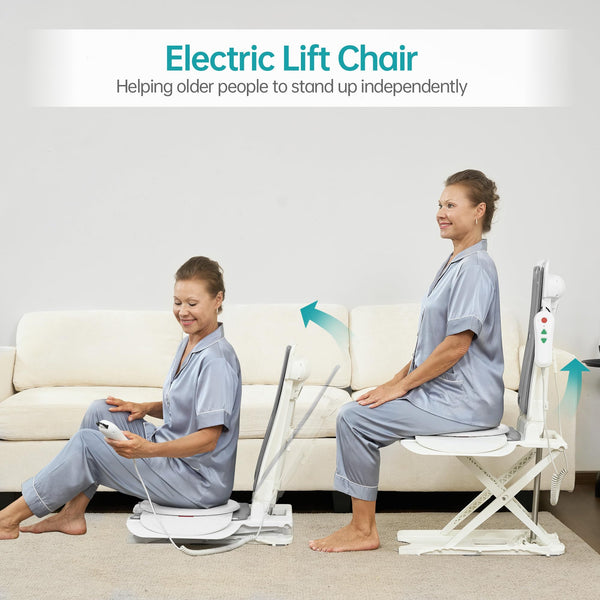 JC35M3-1  Electric Chair Lift, Get The Elderly Off The Ground, with Swivel Plate for Easy Transfer, Capable of Rising up to 19 ", for Indoor and Outdoor, Elderly and Sick