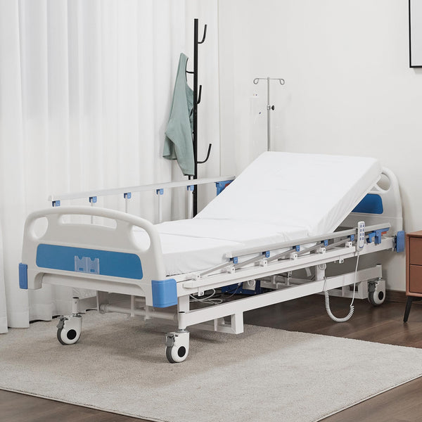 DH-6A431C ELENKER Premium 3 Function Full Electric Hospital Bed for Home and Hospital use (with Mattress & IV Pole), High Quality Motor