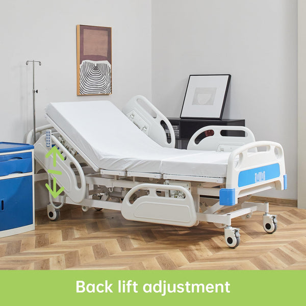 DH-7A13 ELENKER Premium 5 Function Full Electric Hospital Bed for Home and Hospital use (with Mattress & IV Pole)