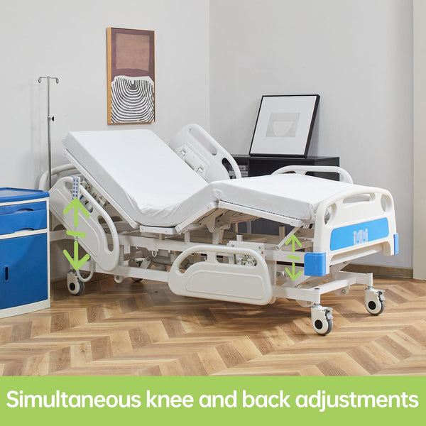 DH-7A13 ELENKER Premium 5 Function Full Electric Hospital Bed for Home and Hospital use (with Mattress & IV Pole)