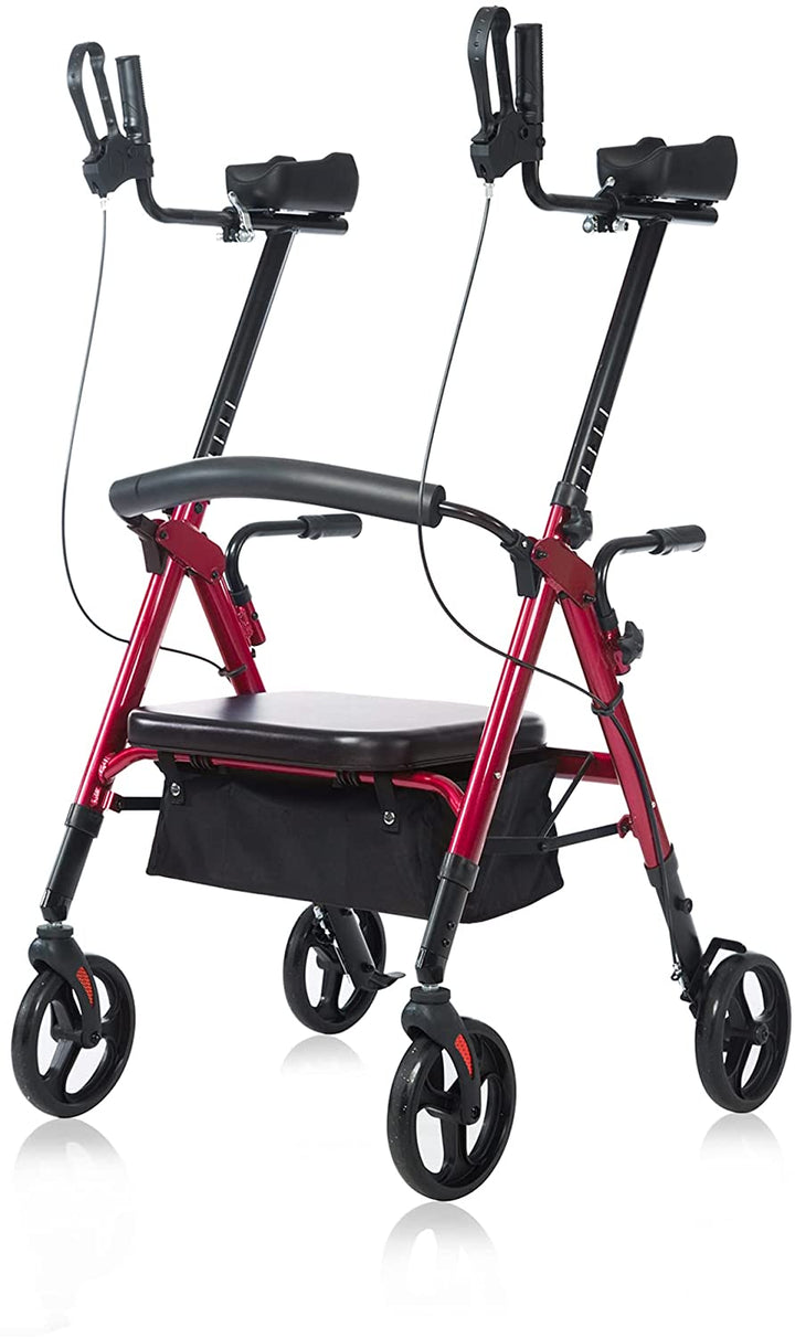 Upright Walker | Stand Up Folding Rollator With Seat – Elenker