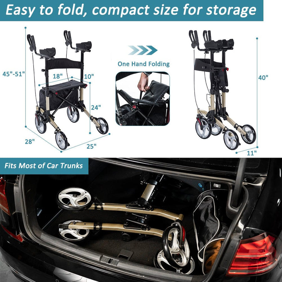 HFK-9223 ELENKER® Upright Walker, Stand Up Folding Rollator Walker with ...