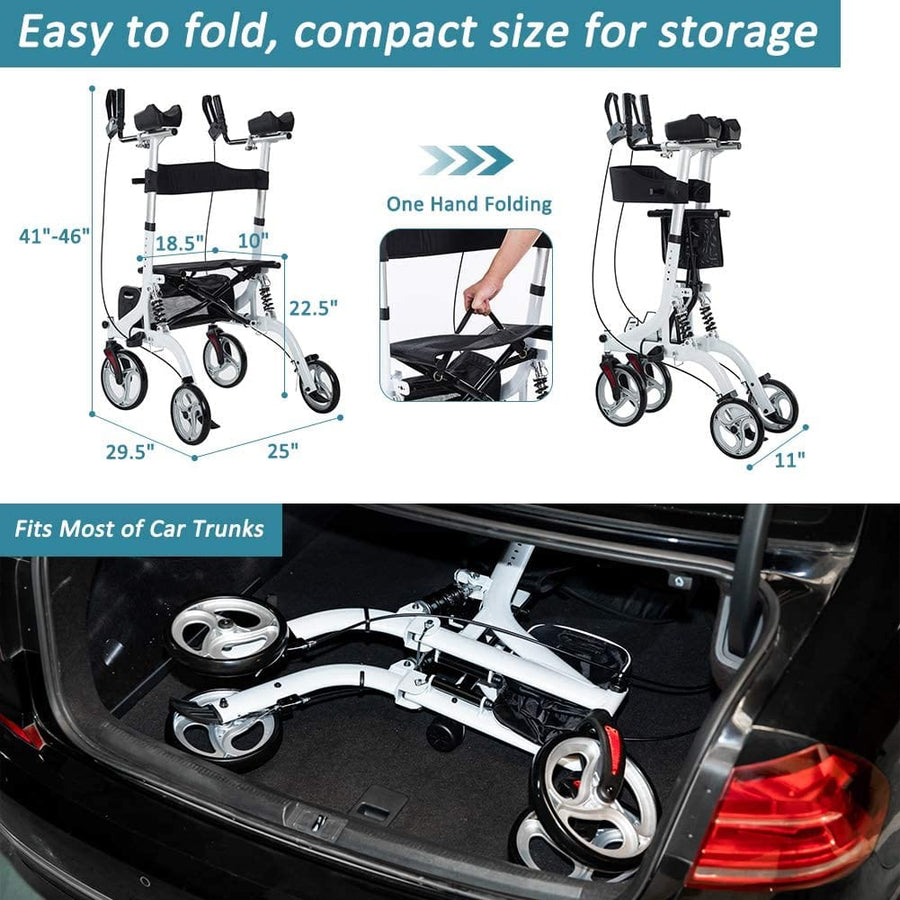 ELENKER® Upright Rollator Walker Stand Up Rollator Walker with Shock ...