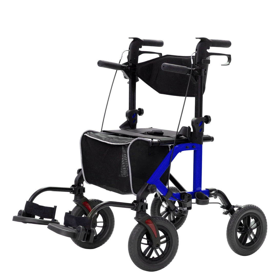 Elenker® All Terrain 2 In 1 Rollator Walkertransport Chair Folding